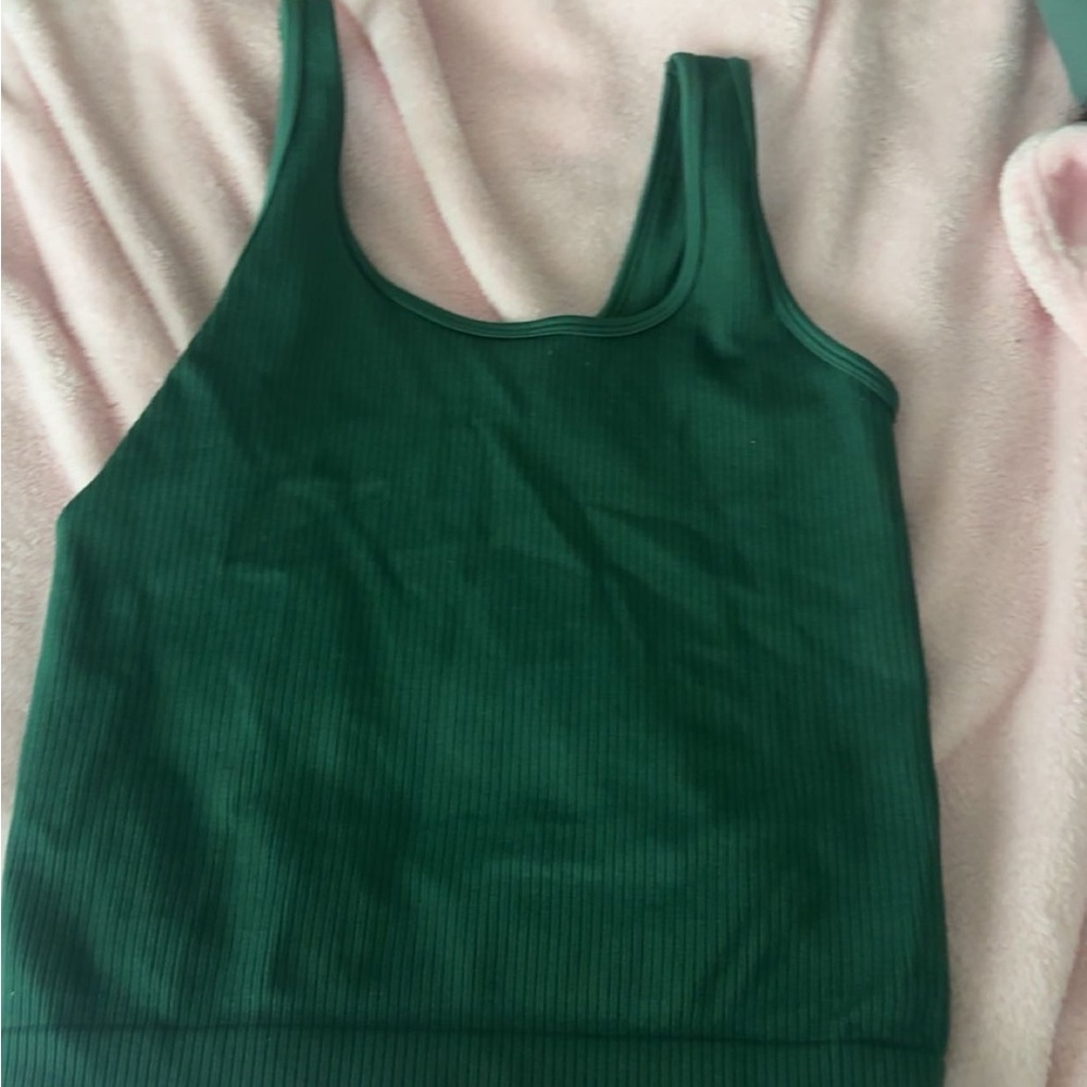 Target Green Ribbed Sleeveless Crop Tank Top